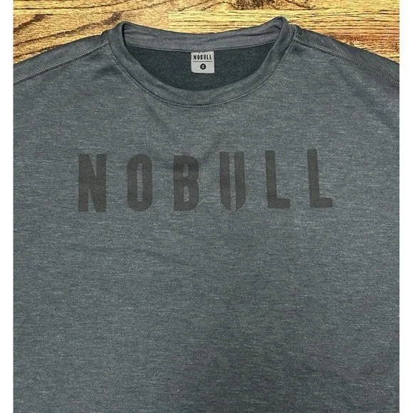 NOBULL Performance Crewneck Spellout Sweatshirt Fleece Grey Women's Sz S - Picture 2 of 7